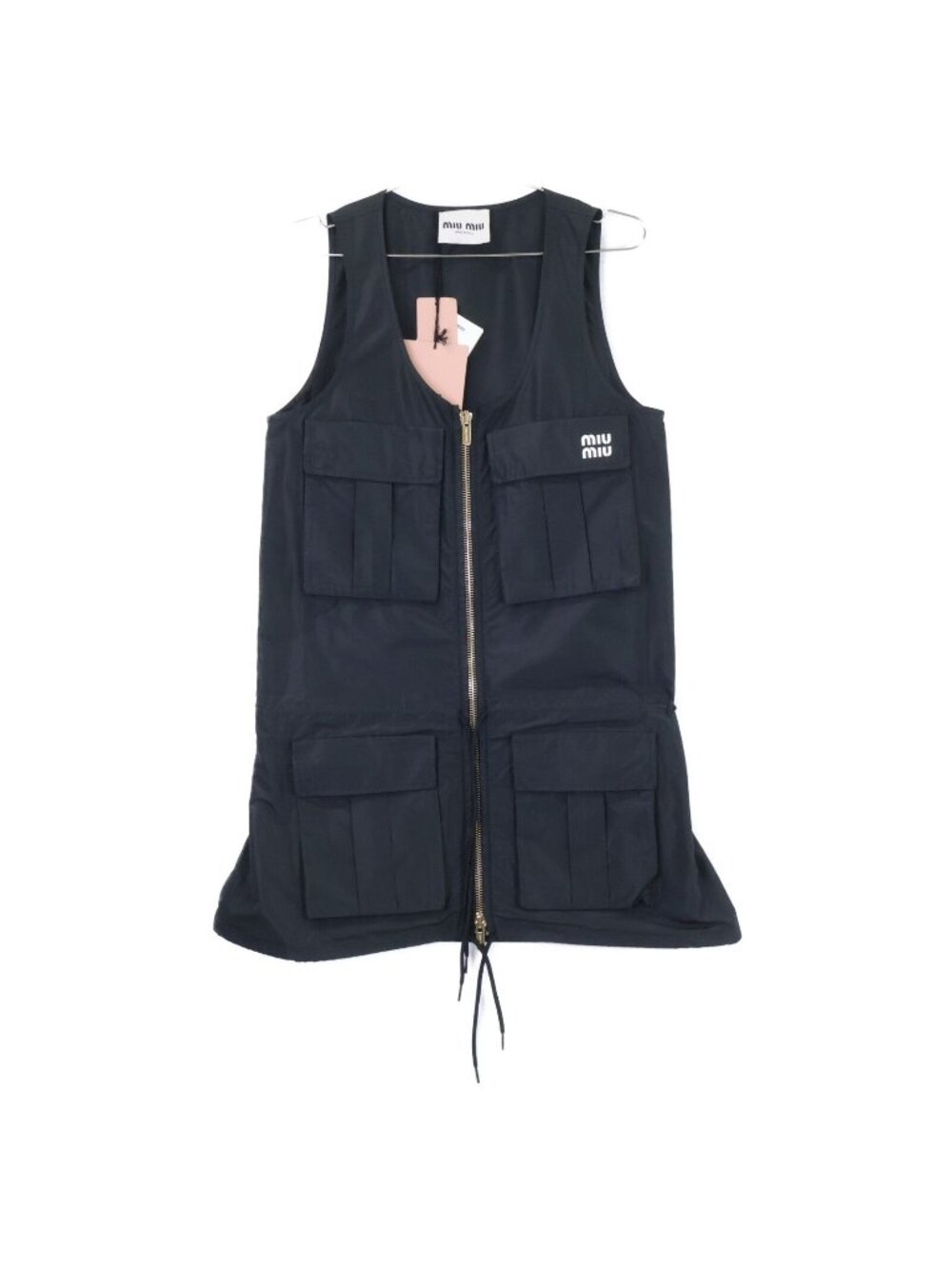 Miu Miu MF Technical Fabric Mini Dress Front Zip 38
